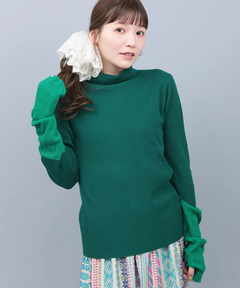 チチカカ |バイカラーリブタートルニット