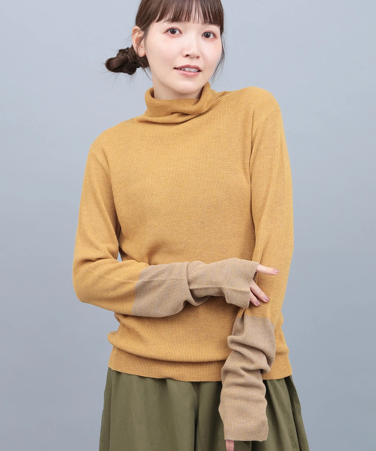 バイカラーリブタートルニット/OWCBB044