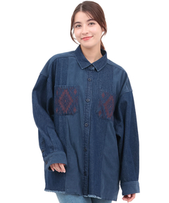チチカカ |デニムコールパッチシャツ