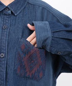チチカカ |デニムコールパッチシャツ