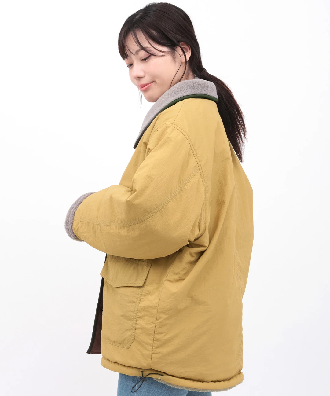 ボア×キルトリバーシブルブルゾン / ジャケット・ブルゾン