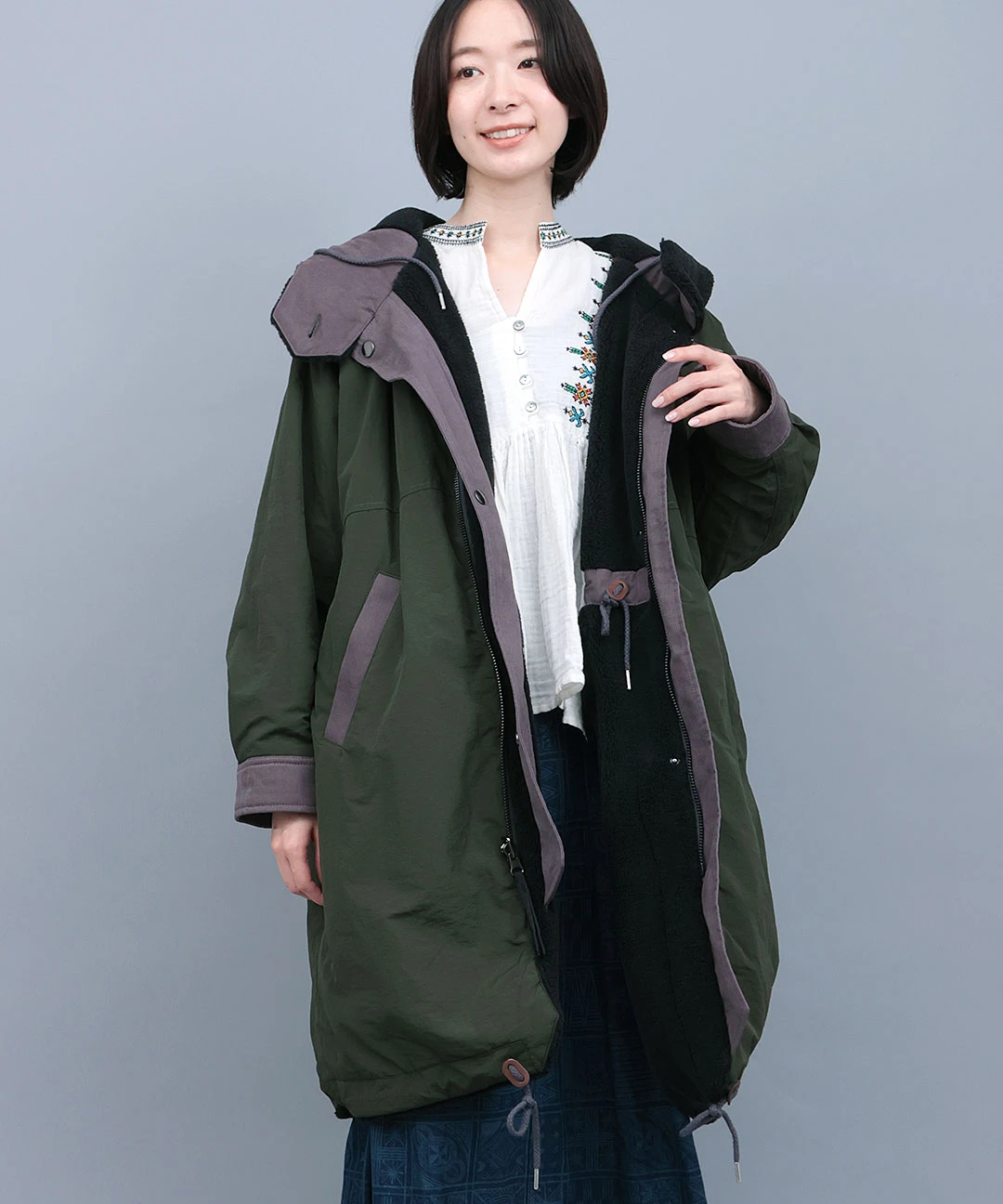 ボア×キルトリバーシブルコート / コート | エスニック