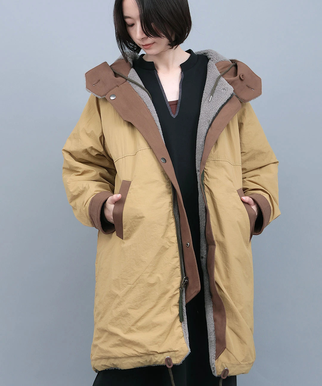 ボア×キルトリバーシブルコート / コート | エスニックファッション