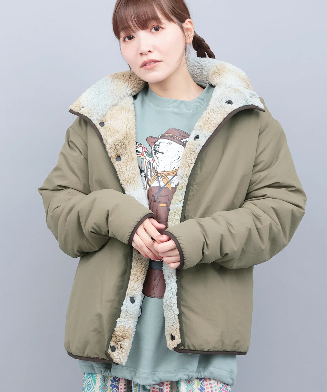 チチカカ（titicaca）/Duckster ナイロン×ボアリバーシブルジャケット Duckster ナイロン×ボアリバーシブルジャケット / ジャケット