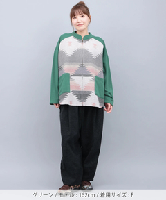 チチカカ |ジャカードコンビジップカーディガン