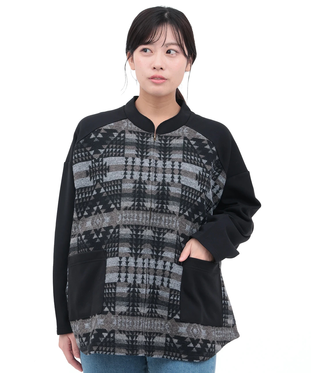 【レア】kapital 裏毛バハ作務衣 羽織 カーディガン ジャカードコンビジップカーディガン / カーディガン・羽織り