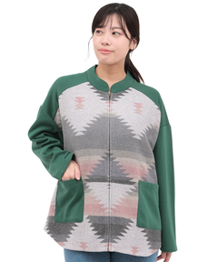 チチカカ |ジャカードコンビジップカーディガン