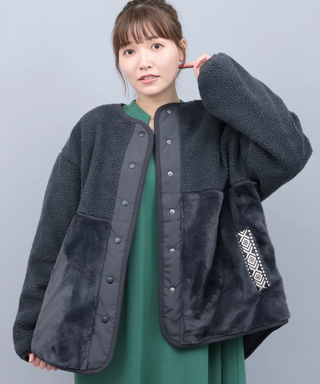 ボアコンビリバーシブルブルゾン / ジャケット・ブルゾン | エスニック