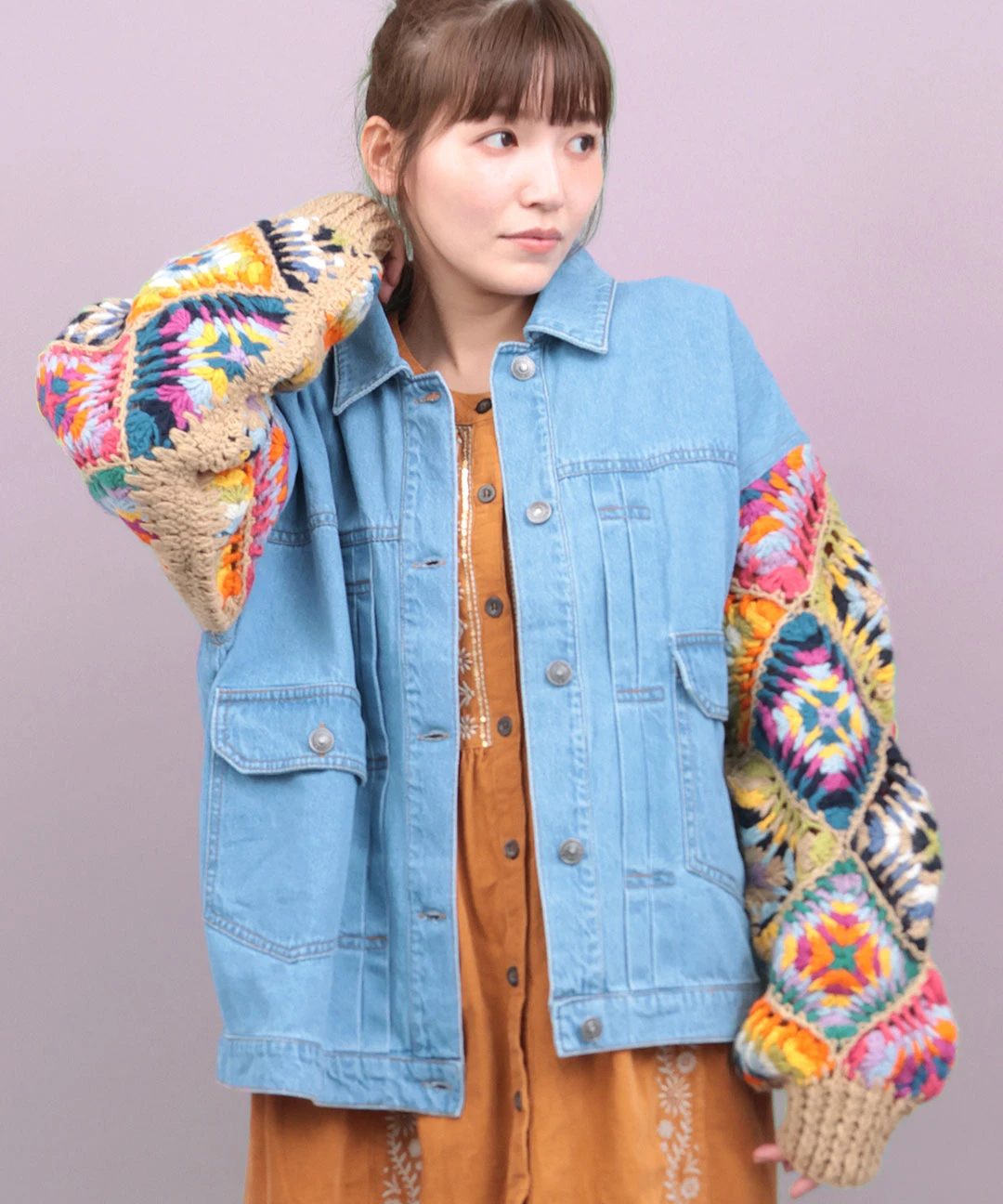 Rico ハンドクロシェスリーブデニムジャケット / ジャケット・ブルゾン