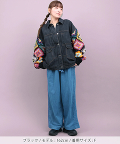 チチカカ |Rico ハンドクロシェスリーブデニムジャケット