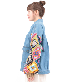 チチカカ |Rico ハンドクロシェスリーブデニムジャケット