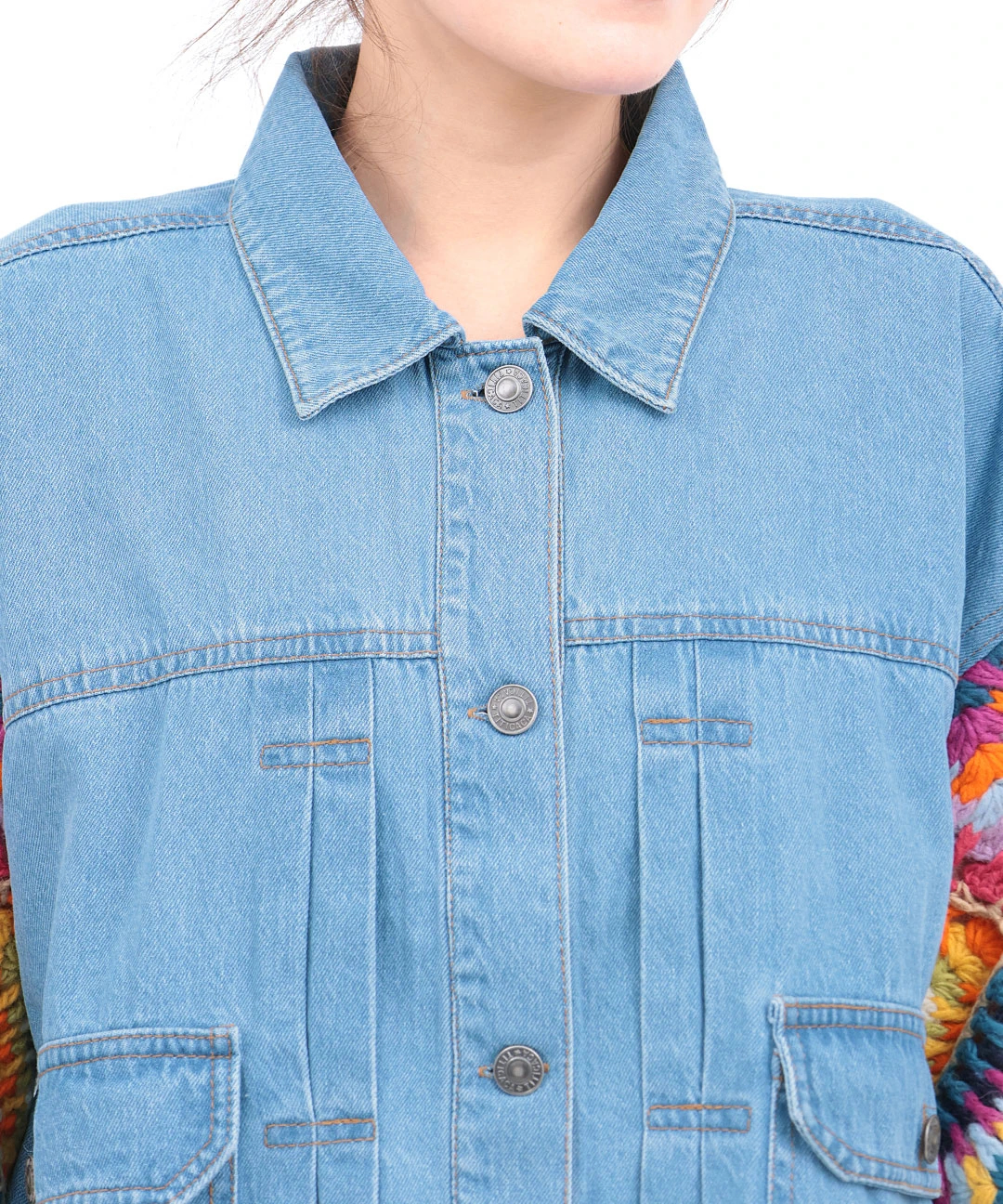 Rico ハンドクロシェスリーブデニムジャケット【3月2日(月)15時までの