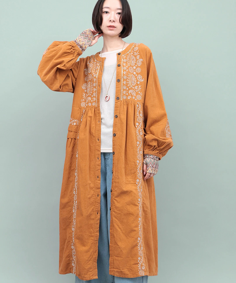 チチカカ |Rico ペイズリー刺繍コーデュロイワンピース