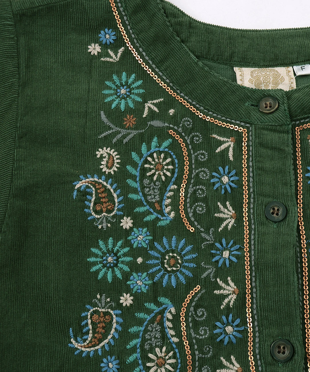 Rico ペイズリー刺繍コーデュロイワンピース / ワンピース