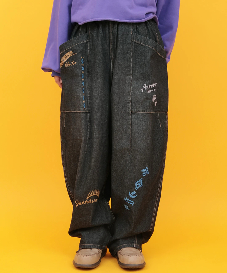 チチカカ |Orale! 刺繍入りデニムバルーンパンツ