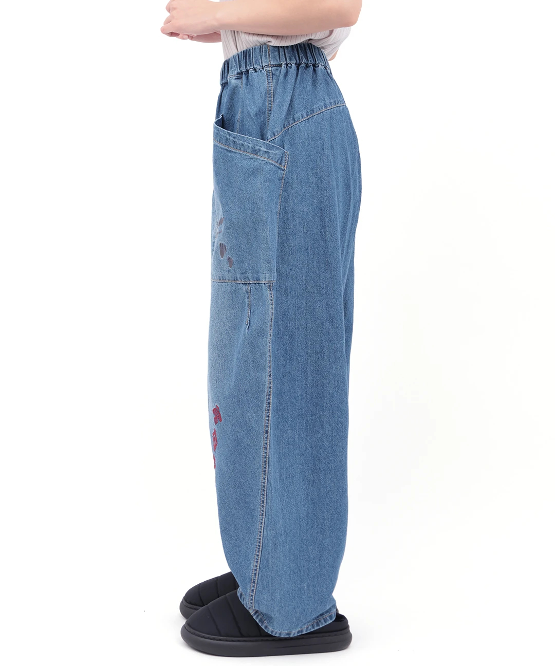 古布 秋待ち 貼り貼り、ちくちく、襤褸バルーンパンツ 古布 秋待ち