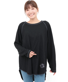 チチカカ |吸湿発熱ワンポイント刺繍ロングTシャツ