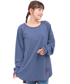 チチカカ |吸湿発熱ワンポイント刺繍ロングTシャツ