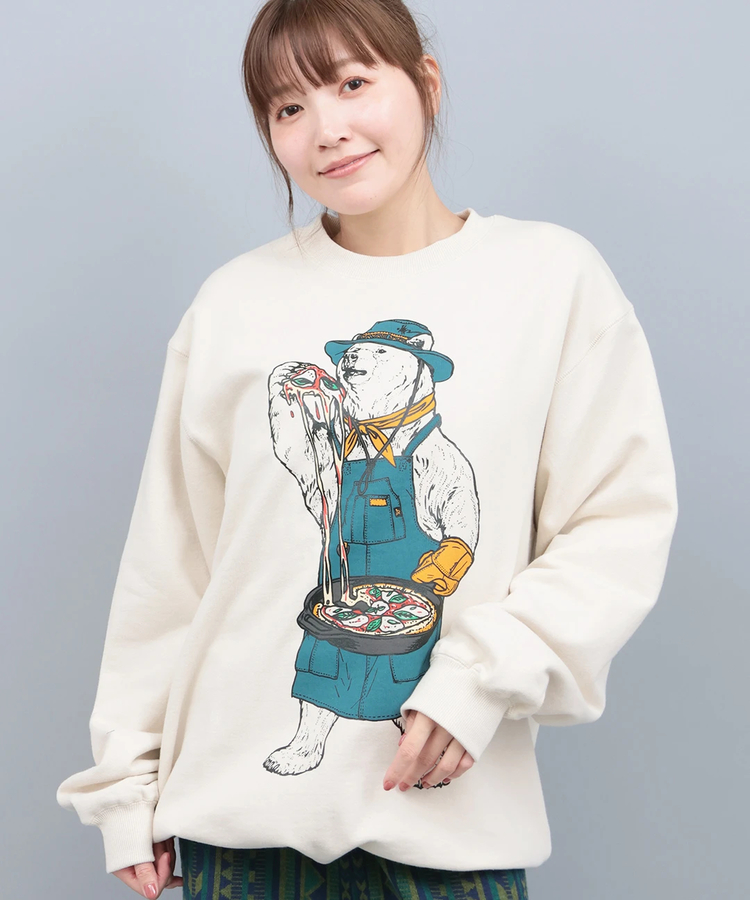 チチカカ |go slow caravan 裏毛スキレットピザクマプルオーバー