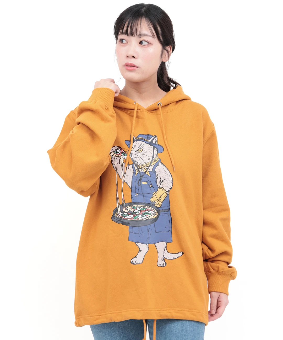 チチカカ（titicaca）/go slow caravan 裏毛スキレットピザ猫パーカー go slow caravan 裏毛スキレットピザ猫パーカー / スウェット