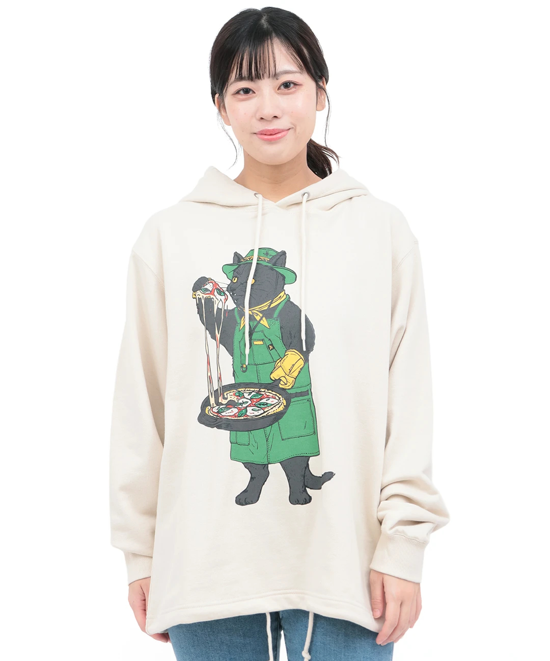 go slow caravan 裏毛スキレットピザ猫パーカー / スウェット