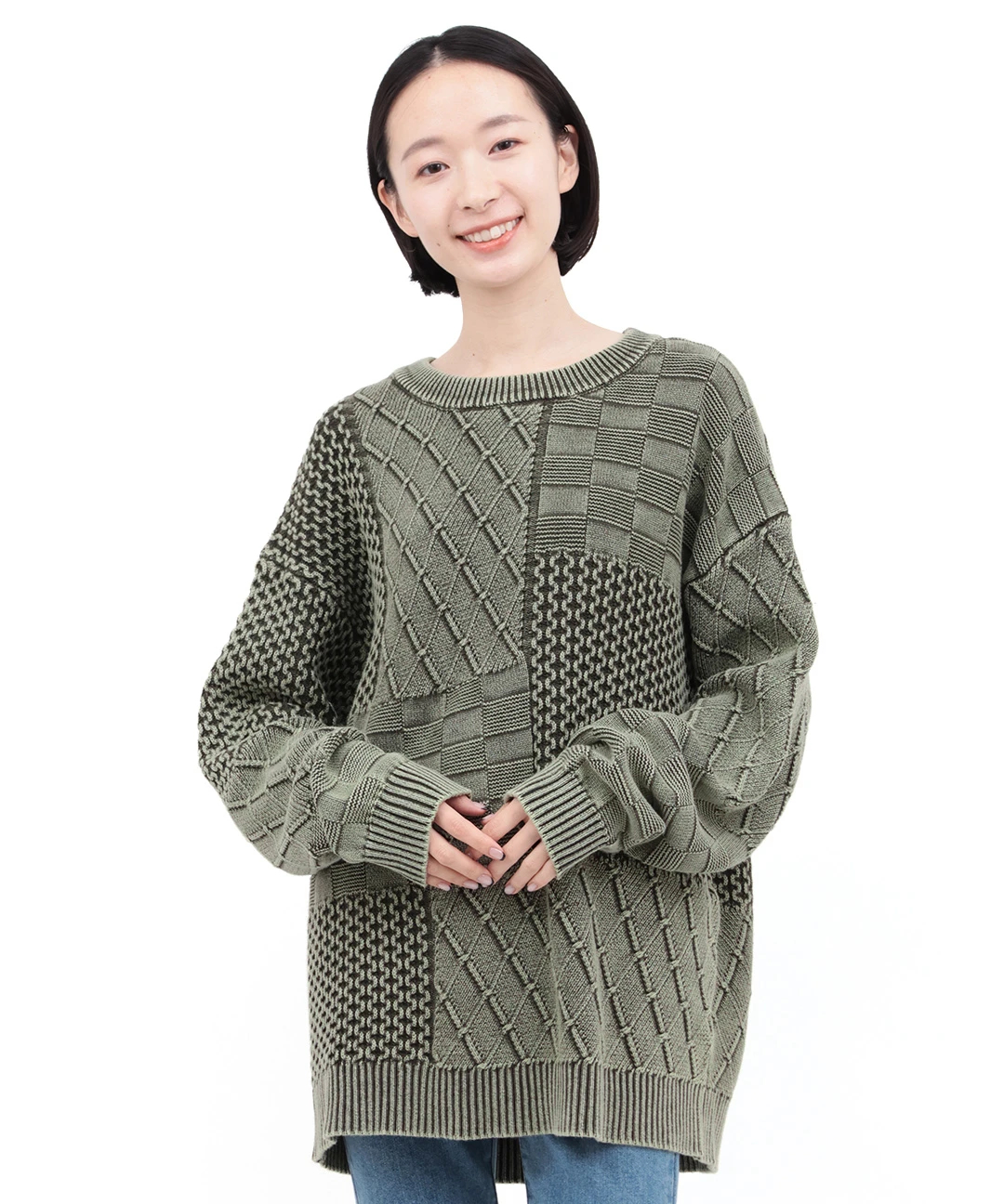 STONE  クルーネックニット ストーンウォッシュクルーニット / ニット・セーター