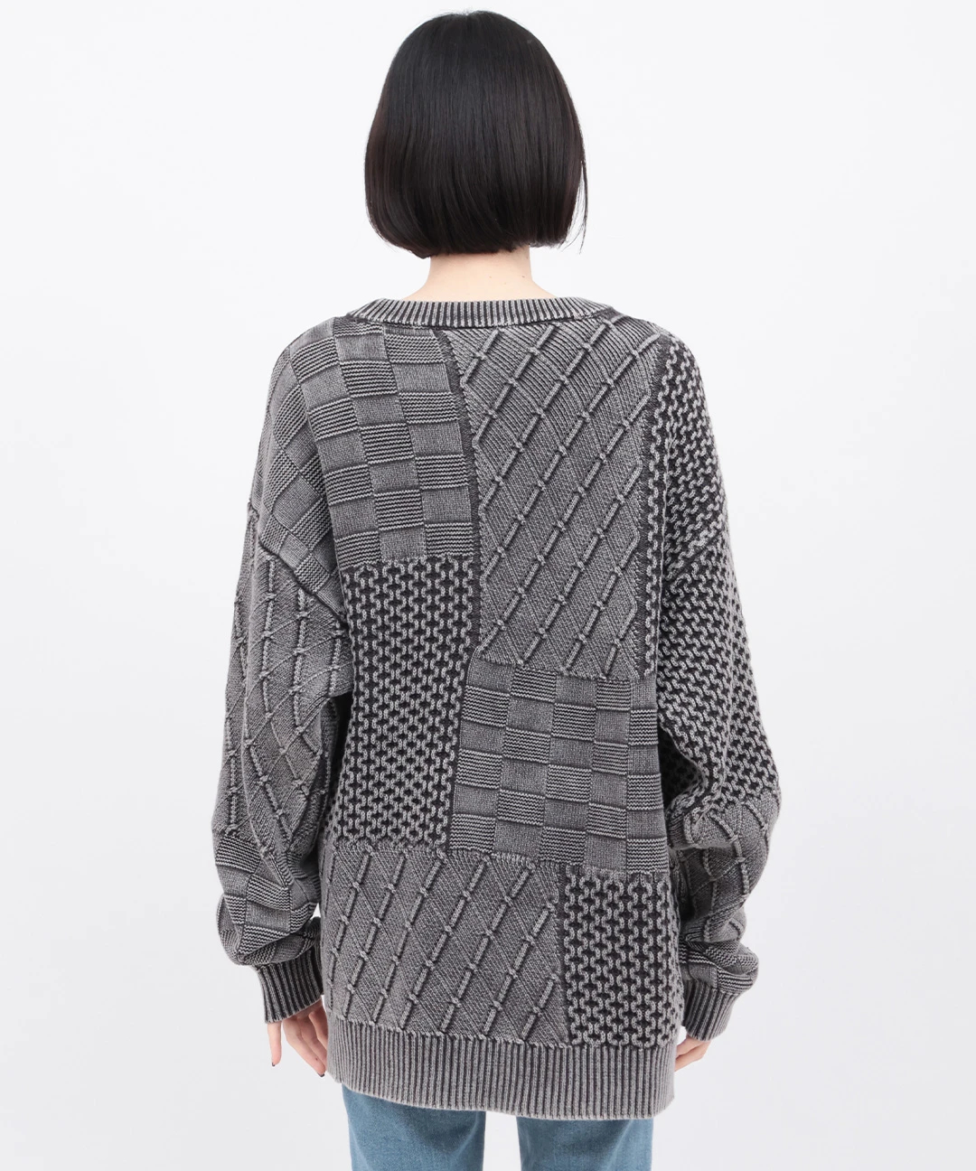 かもしか ストーンウォッシュクルーニット / ニット・セーター