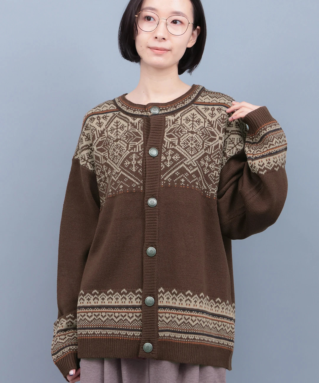 コンチョボタンニットカーディガン / カーディガン・羽織り