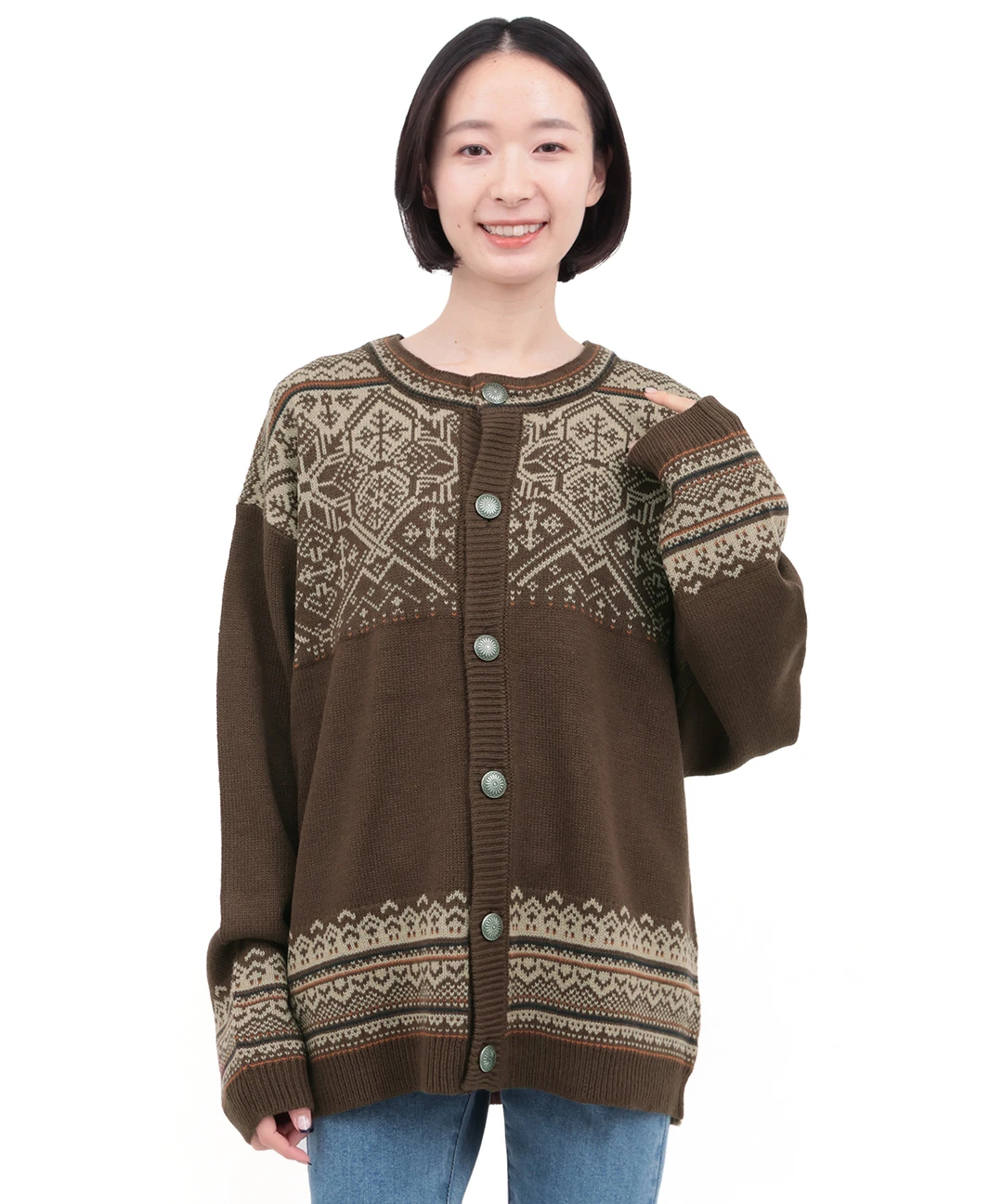 コンチョボタンニットカーディガン / カーディガン・羽織り