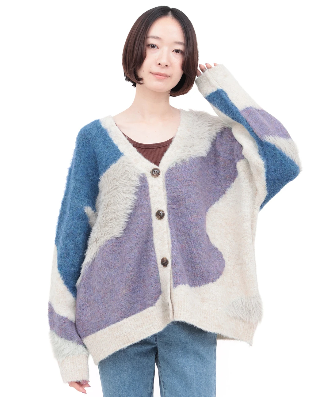 チチカカ（titicaca）/ニュアンスクレイジーカーディガン ニュアンスクレイジーカーディガン / カーディガン・羽織り