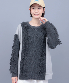 チチカカ |ケーブルフリンジコンビプルオーバー