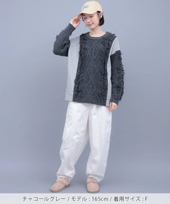 チチカカ |ケーブルフリンジコンビプルオーバー