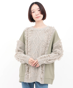 チチカカ |ケーブルフリンジコンビプルオーバー