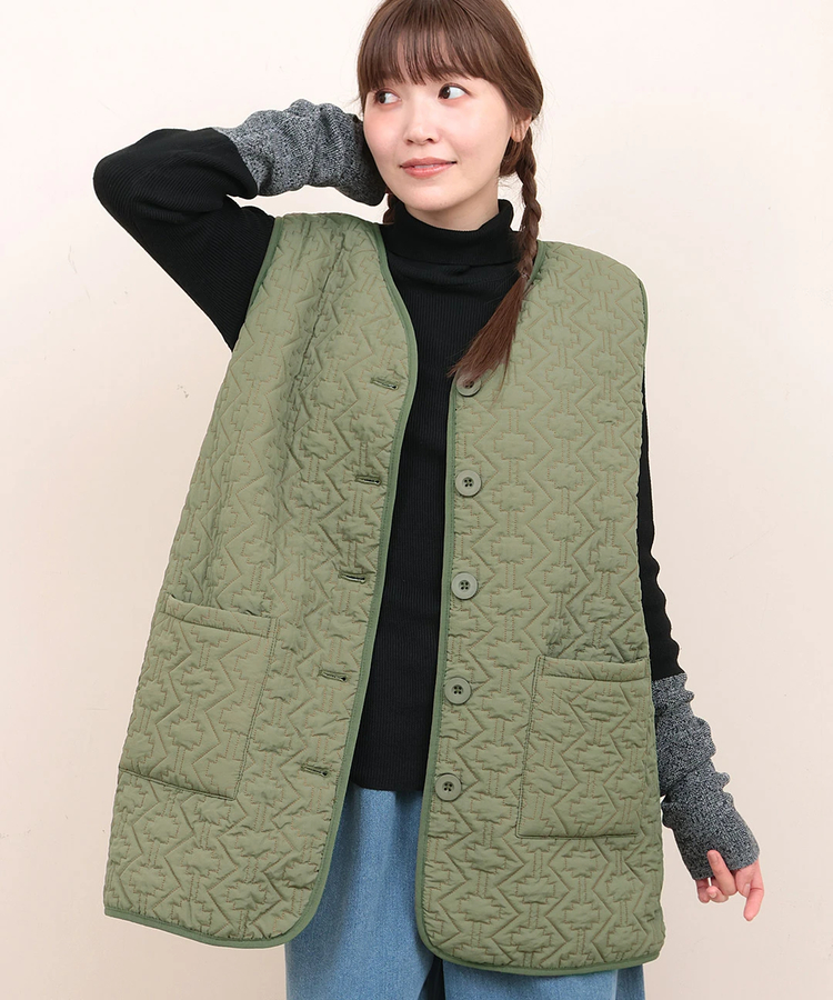 シエスタキルティングベスト/着用写真