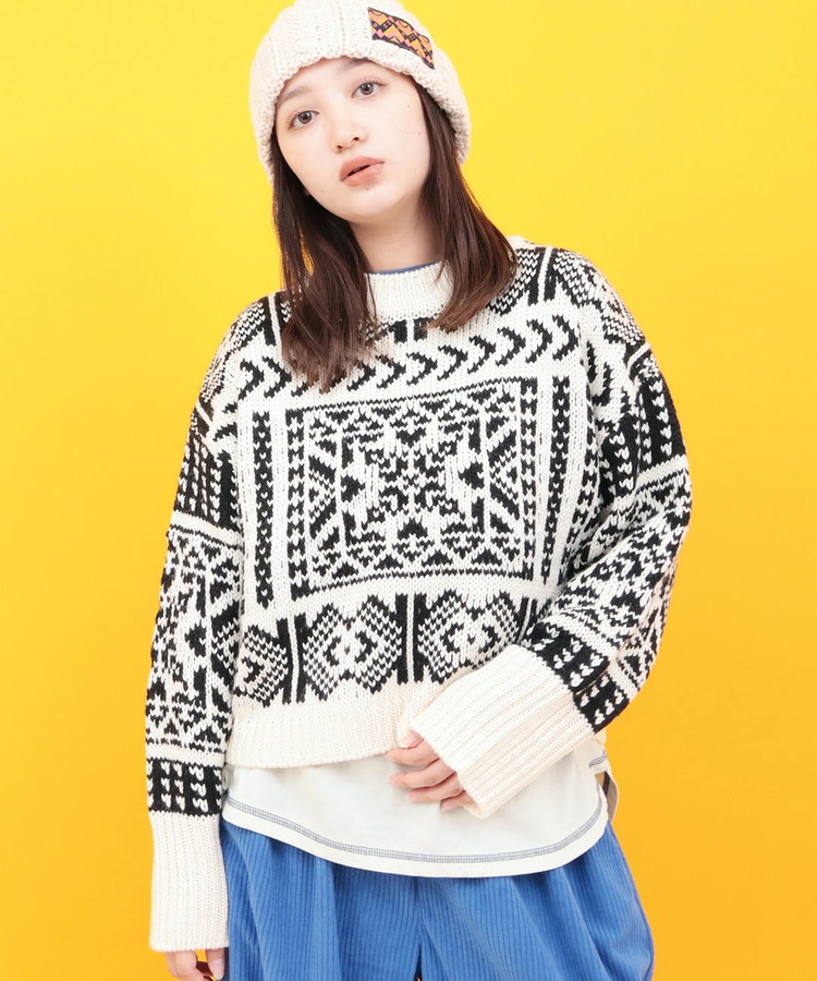 チチカカ |Orale! バンダナ柄ジャカードニットプルオーバー