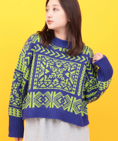 チチカカ |Orale! バンダナ柄ジャカードニットプルオーバー