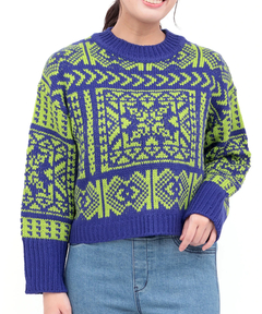 チチカカ |Orale! バンダナ柄ジャカードニットプルオーバー