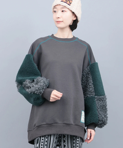 チチカカ |裏起毛×ボアスリーブプルオーバー