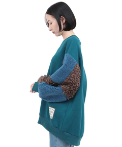 チチカカ |裏起毛×ボアスリーブプルオーバー