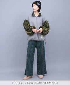 チチカカ |裏起毛×ボアスリーブハーフジッププルオーバー