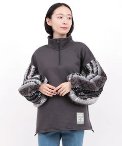 チチカカ |裏起毛×ボアスリーブハーフジッププルオーバー