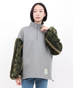 チチカカ |裏起毛×ボアスリーブハーフジッププルオーバー