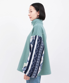 チチカカ |裏起毛×ボアスリーブハーフジッププルオーバー