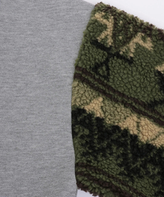 チチカカ |裏起毛×ボアスリーブハーフジッププルオーバー