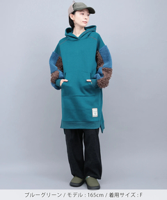 チチカカ |裏起毛×ボアスリーブフードワンピース