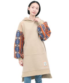 チチカカ |裏起毛×ボアスリーブフードワンピース