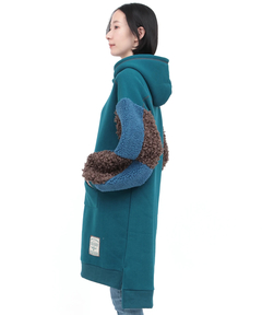 チチカカ |裏起毛×ボアスリーブフードワンピース