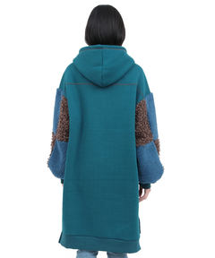 チチカカ |裏起毛×ボアスリーブフードワンピース