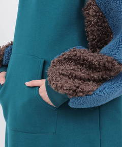 チチカカ |裏起毛×ボアスリーブフードワンピース