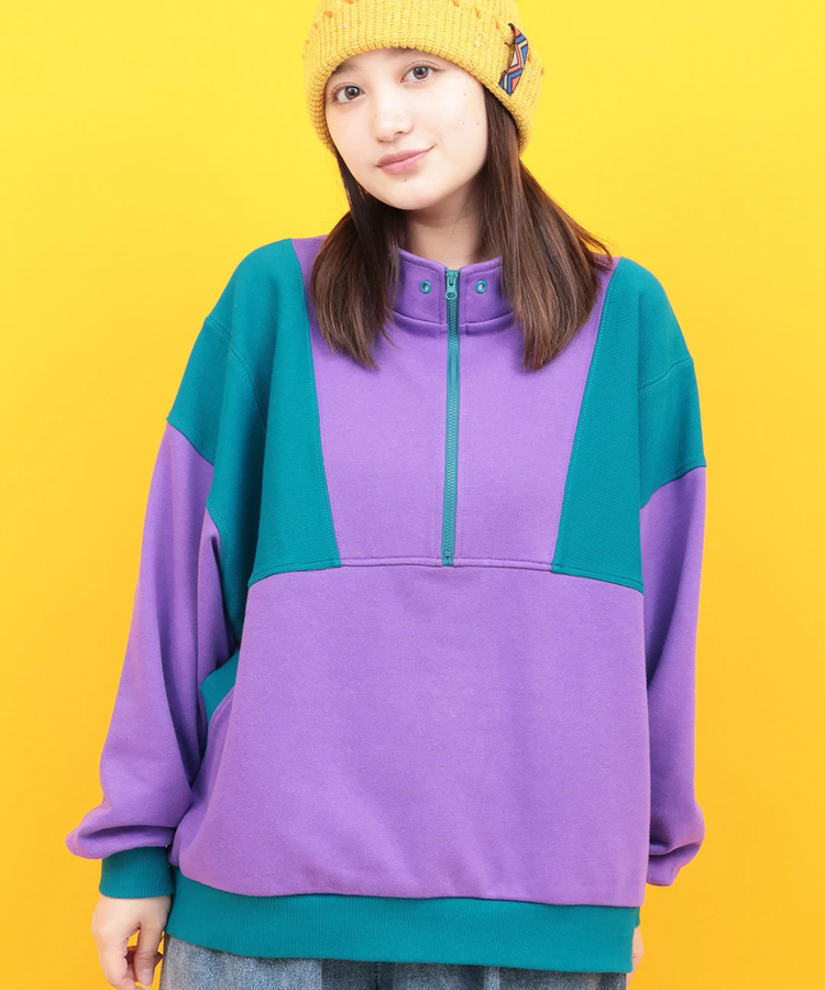 チチカカ |Orale! 配色ハーフジッププルオーバー